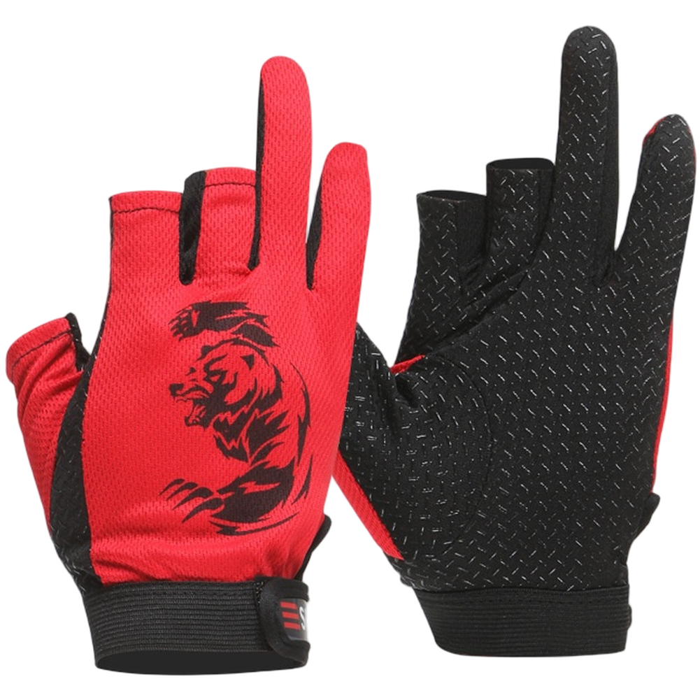 Outdoor Sport Gloves - Fishing Gloves 3 Fingers Cut Gloves