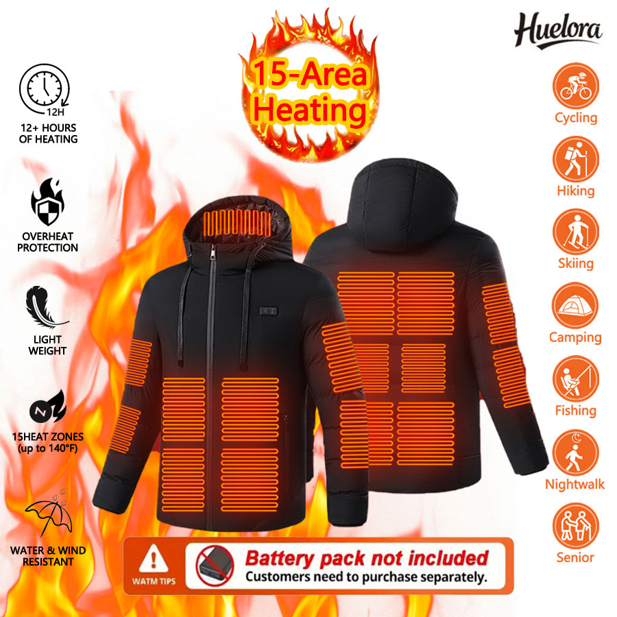 Outdoor Sport Area - 15 Area Heated Hooded Jacket Male