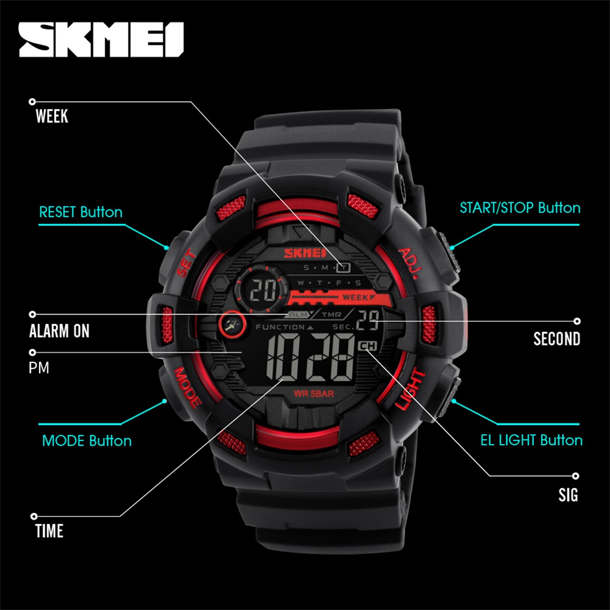 SKMEI Sports Electronic Wristw - Outdoor Sports List recensie en prijs