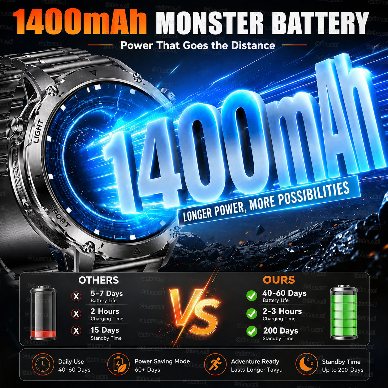 1400mAh GPS Smart Watch Men 20 - Outdoor Sport Day recensie en prijs