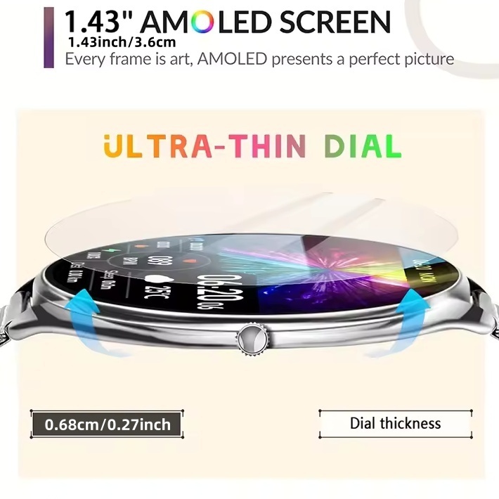 MT55 Smart Watch 1.43 Inch Amo - Outdoor Sport Day recensie en prijs